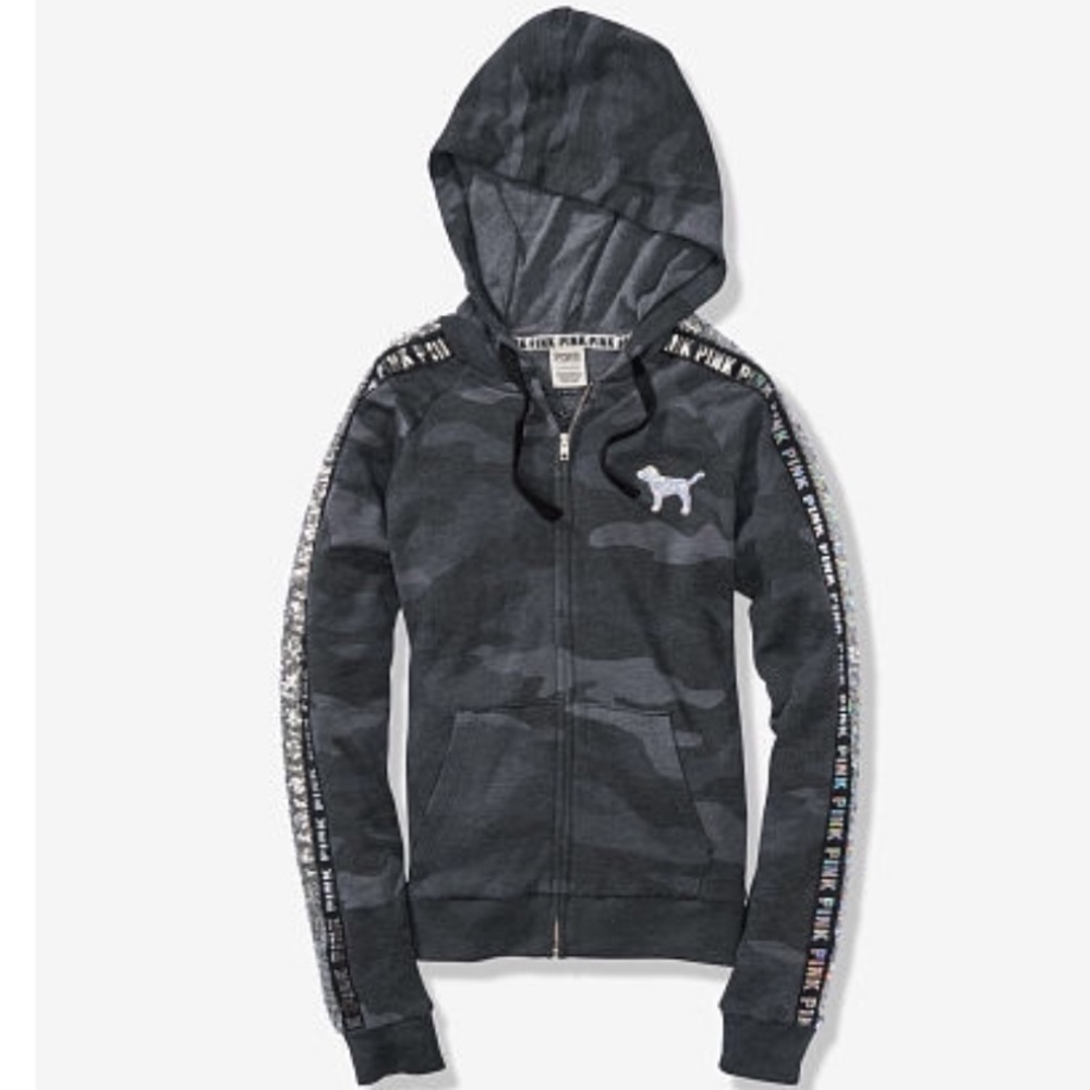 PINK sequin bling perfect full-zip